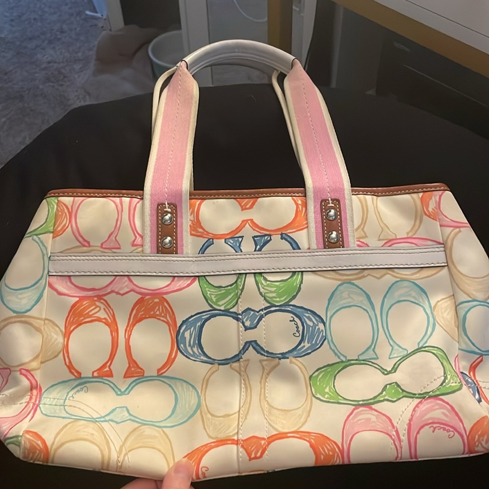 Coach Colorful  C Patterned Women's Tote Bag - Picture 7 of 17